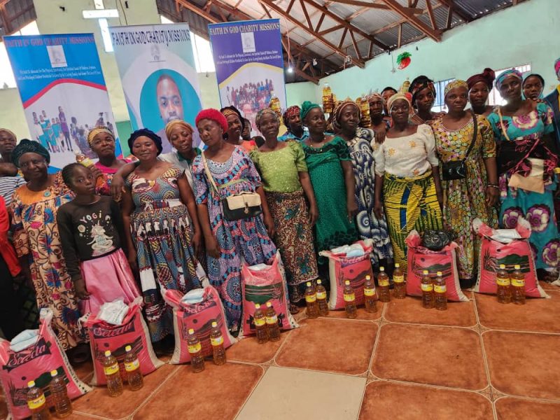 Monthly food distribution event for widows and families