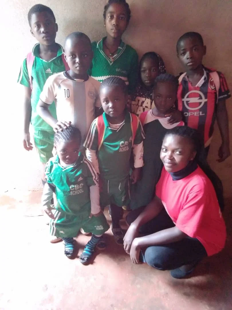 Students with school supplies